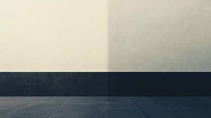 Poster - Minimalist interior with a textured wall and dark base, creating a serene atmosphere.