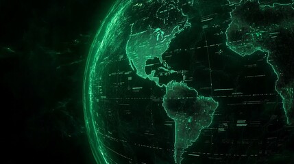 Poster - Global Network Digital Earth Visualization Green