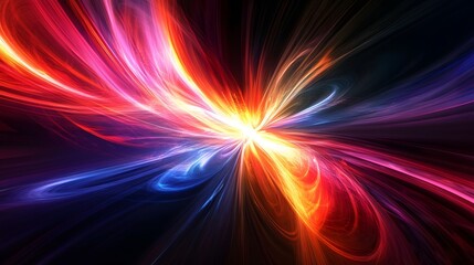 Poster - Dynamic color explosion abstract art digital illustration vibrant environment close-up visual energy concept