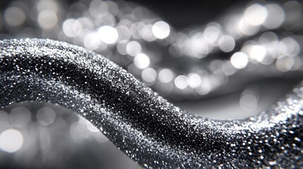 Poster - Abstract Silver Light Illustration with Bokeh Effect for Christmas Decor and Holiday Designs