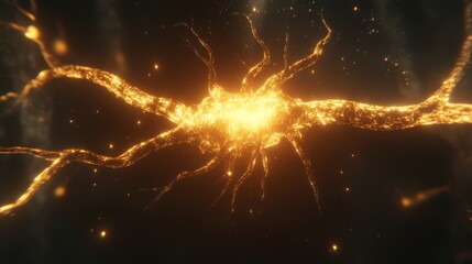 Poster - Glowing Neural Network Visualization Brain Cell Structure