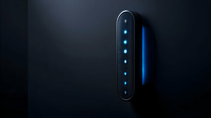 Poster - A sleek, modern device with illuminated indicators, likely for connectivity or smart home integration.