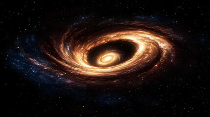Wall Mural - A black hole with a swirling galaxy around it.