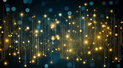 Poster - Golden Circuitry Network Abstract Technology Background