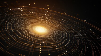 Poster - Golden Spiral Network Abstract Data Visualization