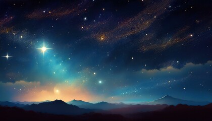 gorgeous dark night sky with a single very bright star