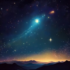 gorgeous dark night sky with a single very bright star