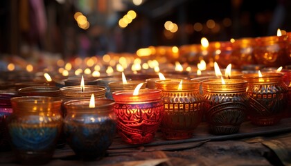 Wall Mural - candles in church