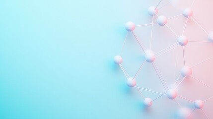 Leinwandbilder - Abstract Geometric Network with Muted Gradient Background Symbolizing Connectivity
