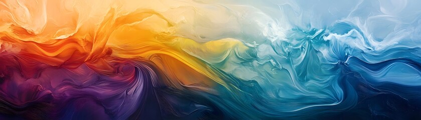 Poster - An abstract swirl of vibrant colors blending seamlessly together, creating a mesmerizing visual experience for artistic expression or digital backgrounds
