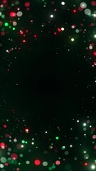 Wall Mural - Festive bokeh background featuring vibrant red and green shimmering circles on dark backdrop, perfect for Christmas and New Year celebrations, Copy space.