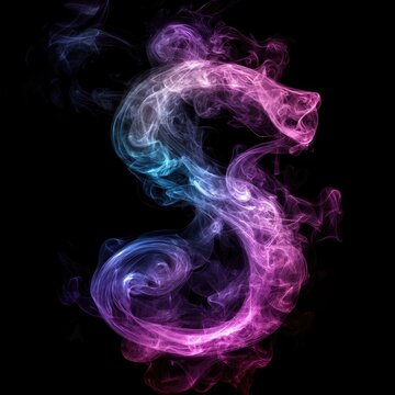 Smoky Artistic Expression of Lower Case Alphabet Letters with Glowing Effects