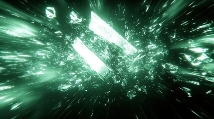 Poster - Dynamic exploding light patterns digital space graphic art abstract environment high-impact viewpoint visual concept