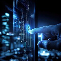 Poster - innovative fingerprint access security technology for modern buildings in urban environments