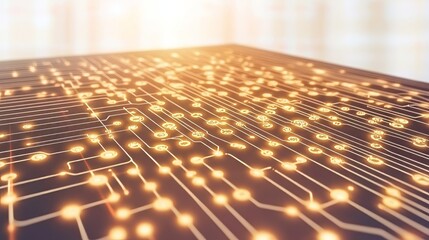 Poster - Illuminated Circuit Board Digital Network Technology