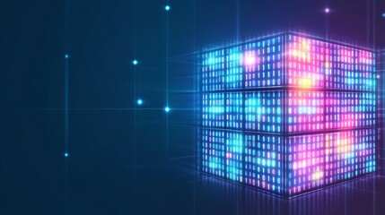 Poster - Illuminated Data Cube Binary Code Structure in Neon Hues