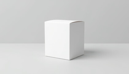 Empty tea box mockup on a light gray background for product presentation and packaging design