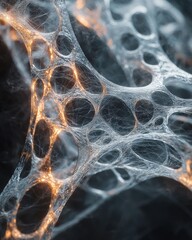 Poster - Fluidlike transparent structure morphing into a stunning visual abstract art digital environment close-up viewpoint