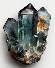 Poster - Fluorite crystal display with pastel hues natural formation close-up studio setting mineral beauty