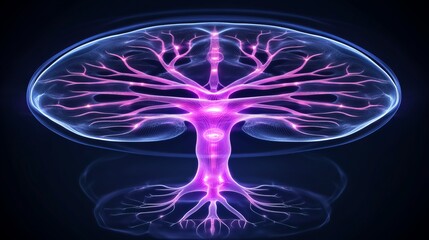Wall Mural - luminous tree of life energy flow and connection
