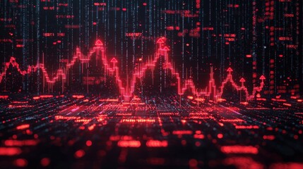 Poster - Dramatic stock market crash graph financial analysis digital environment data visualization economic downturn concept
