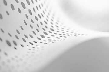 Poster - Abstract grayscale, perforated sheet, wavy pattern.