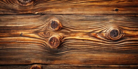 Poster - A weathered wood panel with a captivating pattern of knots and grain, showcasing the beauty of nature's artistry.
