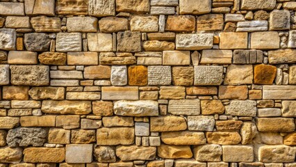 Poster - A Close-Up View of a Rough Stone Wall with Varying Sizes and Shapes of Stones,  Creating a Rustic and Textured Surface