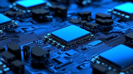 Poster - Blockchain technology in the digital realm. Illustrated perspective on blockchain.