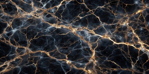 Aufkleber - Abstract Black Marble with Golden Veins, an Intricate and Captivating Background Pattern for Design Projects