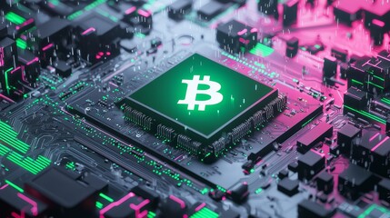 Poster - The concept of investing in Bitcoin and cryptocurrencies. Trading Bitcoin cryptocurrency.