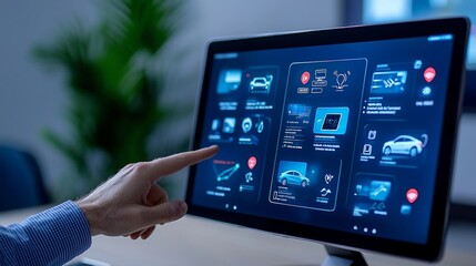 Poster - Hands clutch a device showing a smart home control interface, embodying the seamless blend of technology and home automation.