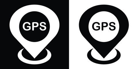 Poster - gps location map pointer icon. symbol of travel and direction for app and website. map pointer icons
