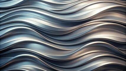 Wall Mural - Abstract Metallic Wave Background with Soft Light and Gradient Shading