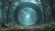 © Wida - Stone Ring Portal In A Misty Forest Path