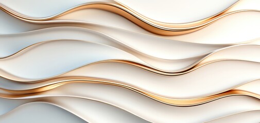 Poster - Elegant flowing waves design featuring soft colors and smooth textures for background.