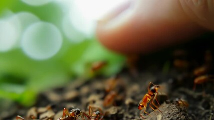 Poster - Exploring the intricate world of ants in a lush green environment during daylight
