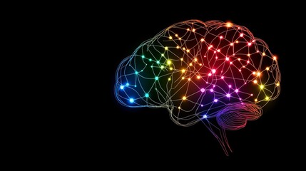 Poster - Vibrant Neural Network Brain Visualization