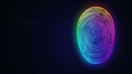 Poster - Vibrant Rainbow Fingerprint Digital Identity Security
