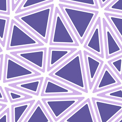 Poster - Vector seamless pattern featuring rounded solid shapes in frames. Big triangles in a single color tone style. Repeatable pattern with trending vector tiles.