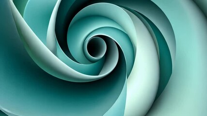Poster - Intricate spiral pattern in teal creating a visual illusion of depth and movement