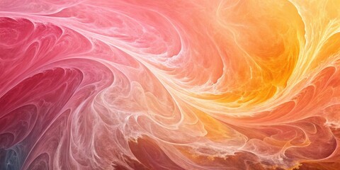 Poster - Abstract Swirling Hues of Pink, Orange, and White A Dreamy Digital Landscape