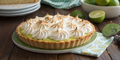 Poster - A golden crust filled with tangy citrus curd, topped with a fluffy meringue and perfectly browned