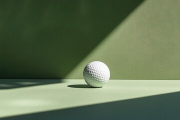 Aufkleber - single clean white golf ball displayed on smooth green surface under bright sunlight