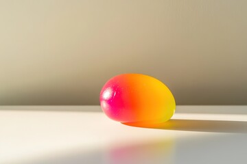 Poster - vibrant jelly bean displayed on clean white surface under bright direct light