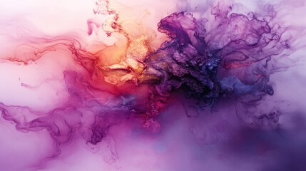 Poster - Abstract, fluid shapes in muted pastel tones, moving harmoniously in a soothing motion to evoke balance and relaxation