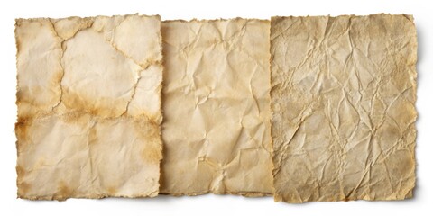 Aufkleber - Three Pieces of Aged, Crumpled, and Burned Paper Textures
