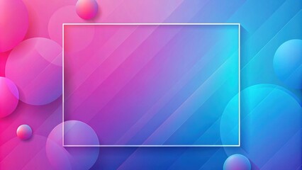 Aufkleber - Abstract Gradient Background with Geometric Shapes and Empty Frame for Text or Logo