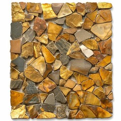 Poster - Tiger eye mosaic tiles creating beautiful patterns, adding a touch of luxury to interior design