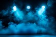 © Stock4u2024  - Blue Stage Spotlight with Smoke